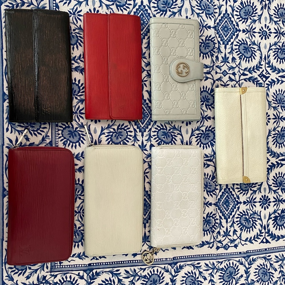 Assorted luxury wallets- authentic Gucci, LV
